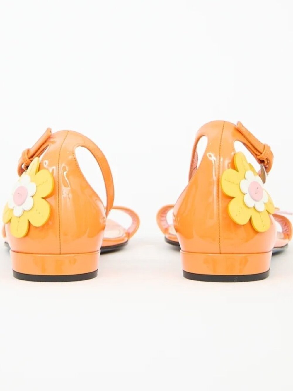 Prada 2017 Patent Leather Floral Sandals Size 40 - Picture 4 of 5
